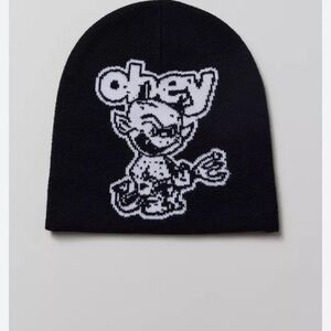 Rare Obey Devil Black Graphic Beanie